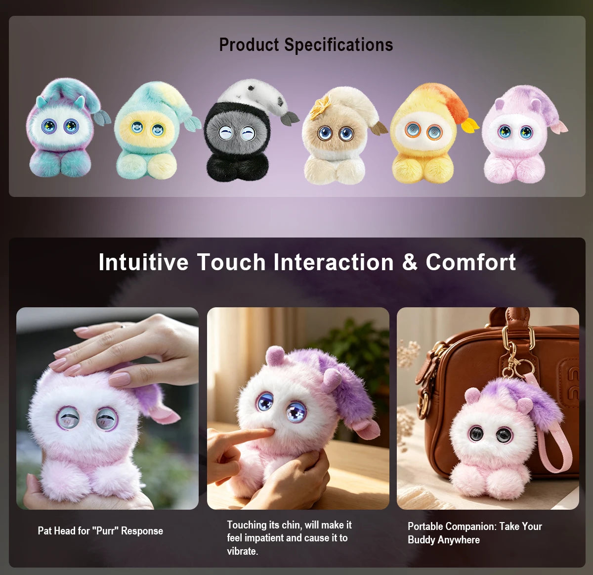 Interactive AI Plush Robot with LED Eyes & Voice Control