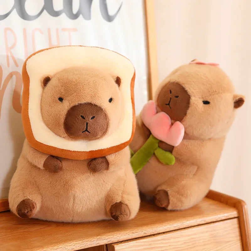 Adorable Capybara Plush Toy with Cute Turtle Backpack