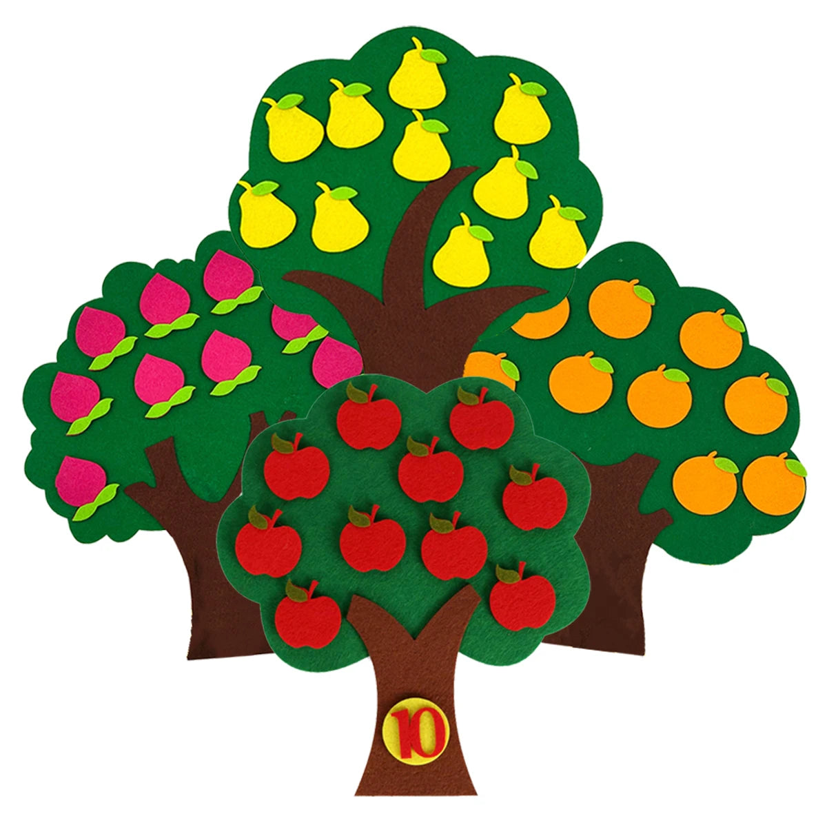 Felt Fruit Tree Puzzle – Color & Number Learning Toy for Kids