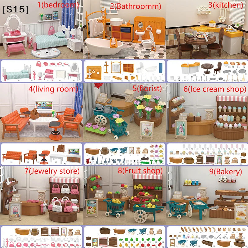 Miniature Dollhouse Furniture Set for 1:12 Scale Dolls