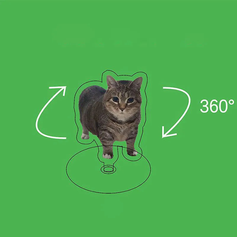 Rotating Cat Figurine Desk Decor