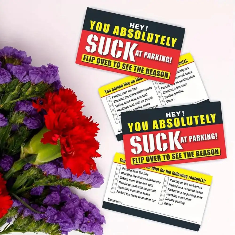 Humorous Fake Parking Tickets - Funny Car Pranks (50 Pack)