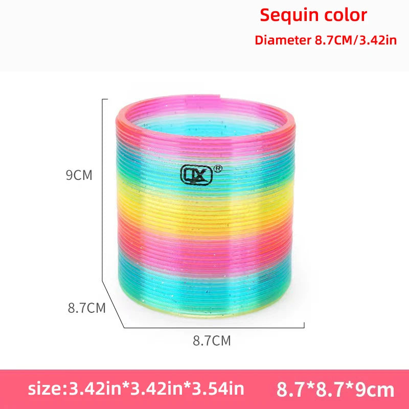 Rainbow magic spring circle toy with a diameter of 8.7cm and a height of 9cm
