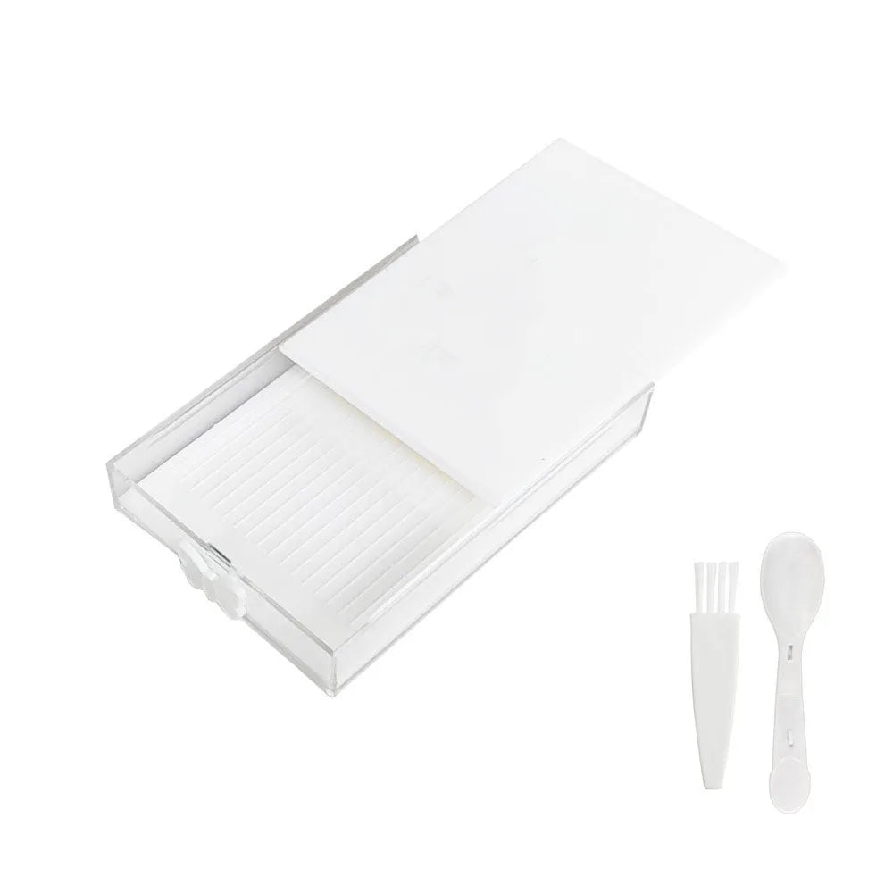 A white diamond painting storage organizer box with a removable tray and included tools.