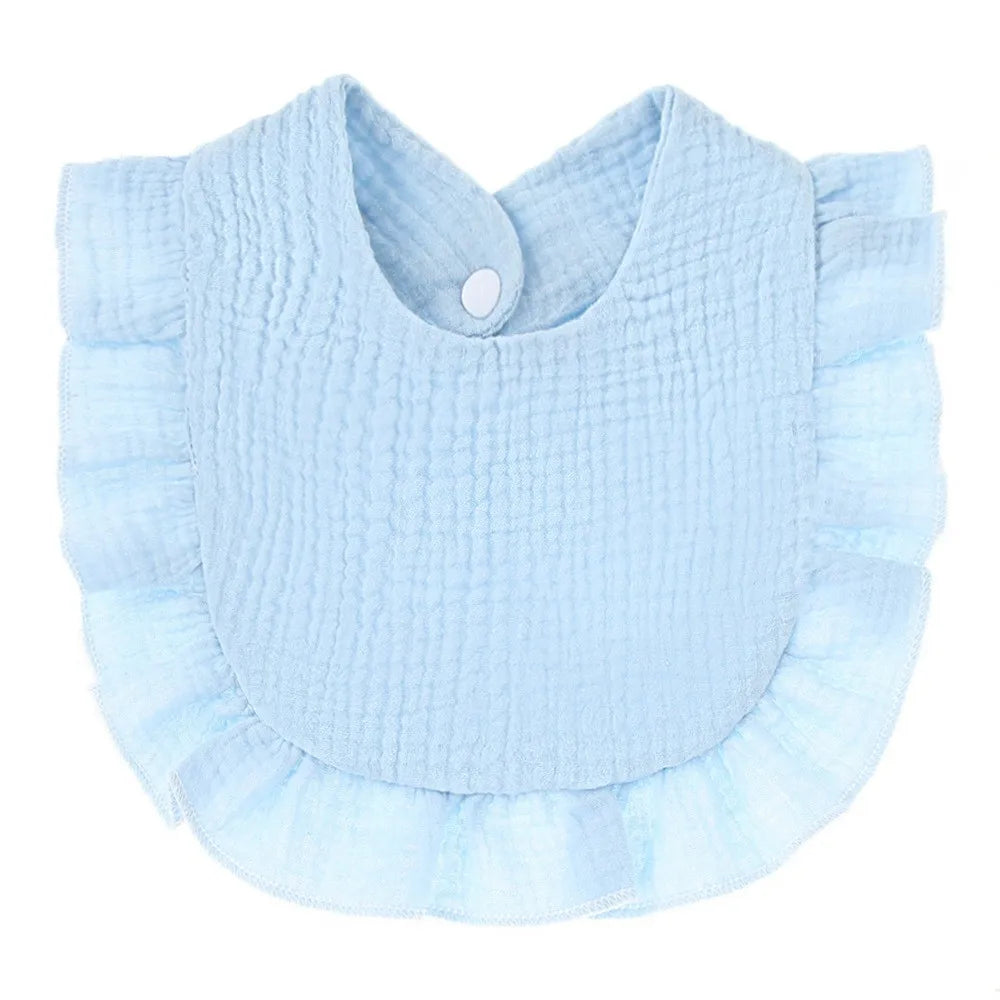 Cotton Baby Bibs with Burp Cloth – Soft Solid Color Bandana Scarf