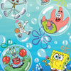 A diamond painting kit featuring characters like SpongeBob and Patrick floating in bubbles.