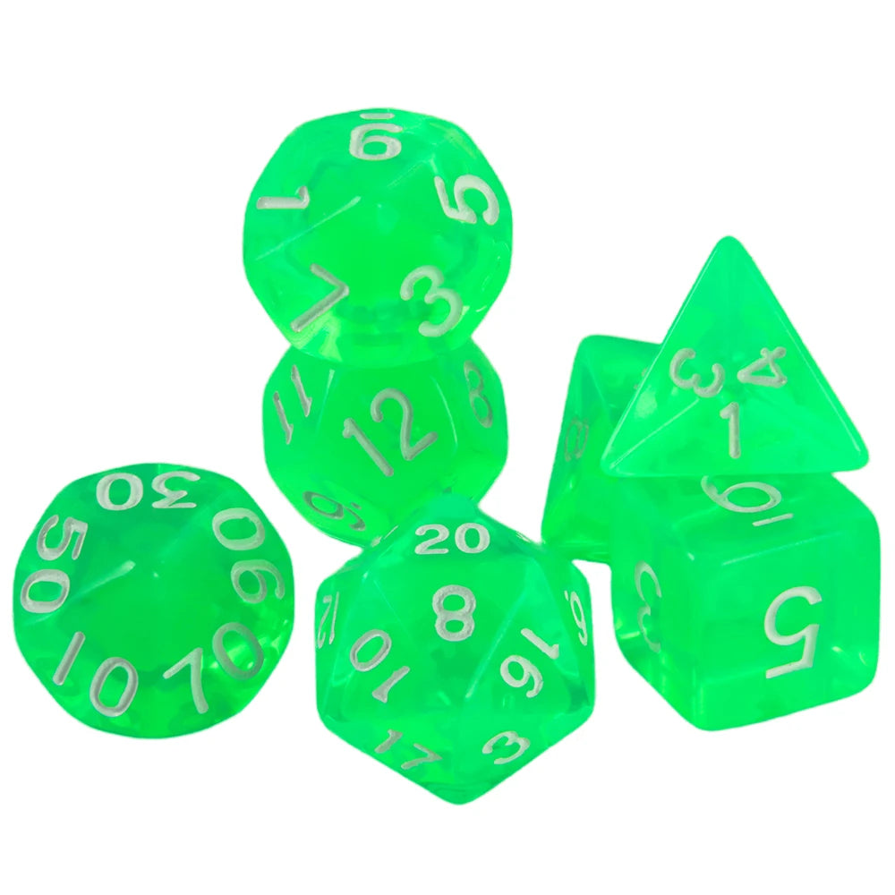 Crystal Clear Polyhedral Dice Set for Tabletop RPGs
