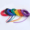 A collection of multicolored flexible silicone tinned copper wire coils in various gauges.