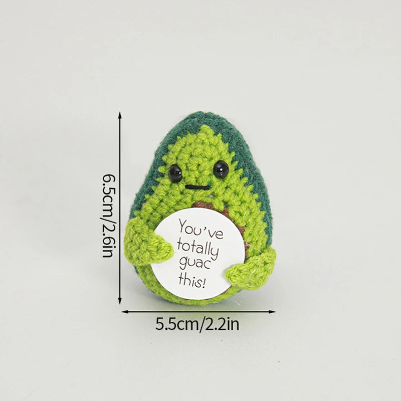 Handmade Crochet Positive Doll with Hugging Card