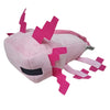 A pink plush toy shaped like an axolotl with bright pink accents.