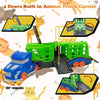 Dinosaur Transport Truck Playset with 12 Figures and 2 Mini Cars