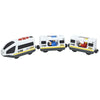Magnetic Wooden Train Set with Locomotive and Two Carriages