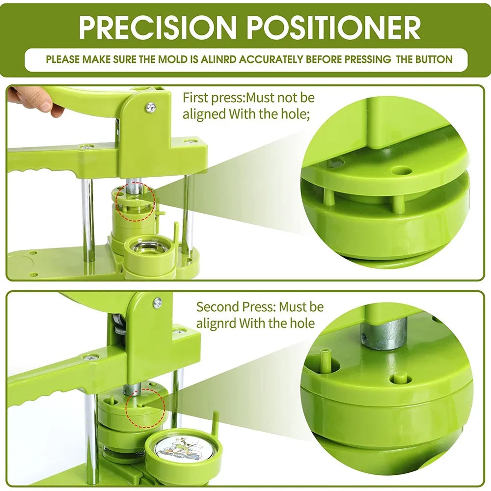 DIY Button Maker Machine Kit with Interchangeable Molds – 5 Sizes
