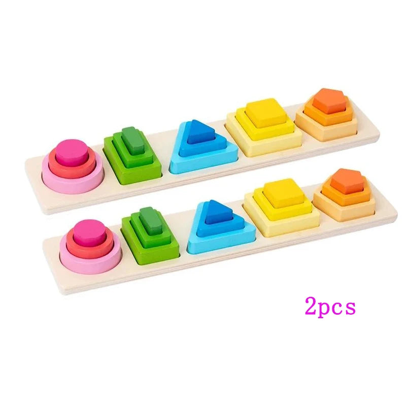 Montessori Wooden Sorting & Stacking Toy for Toddlers