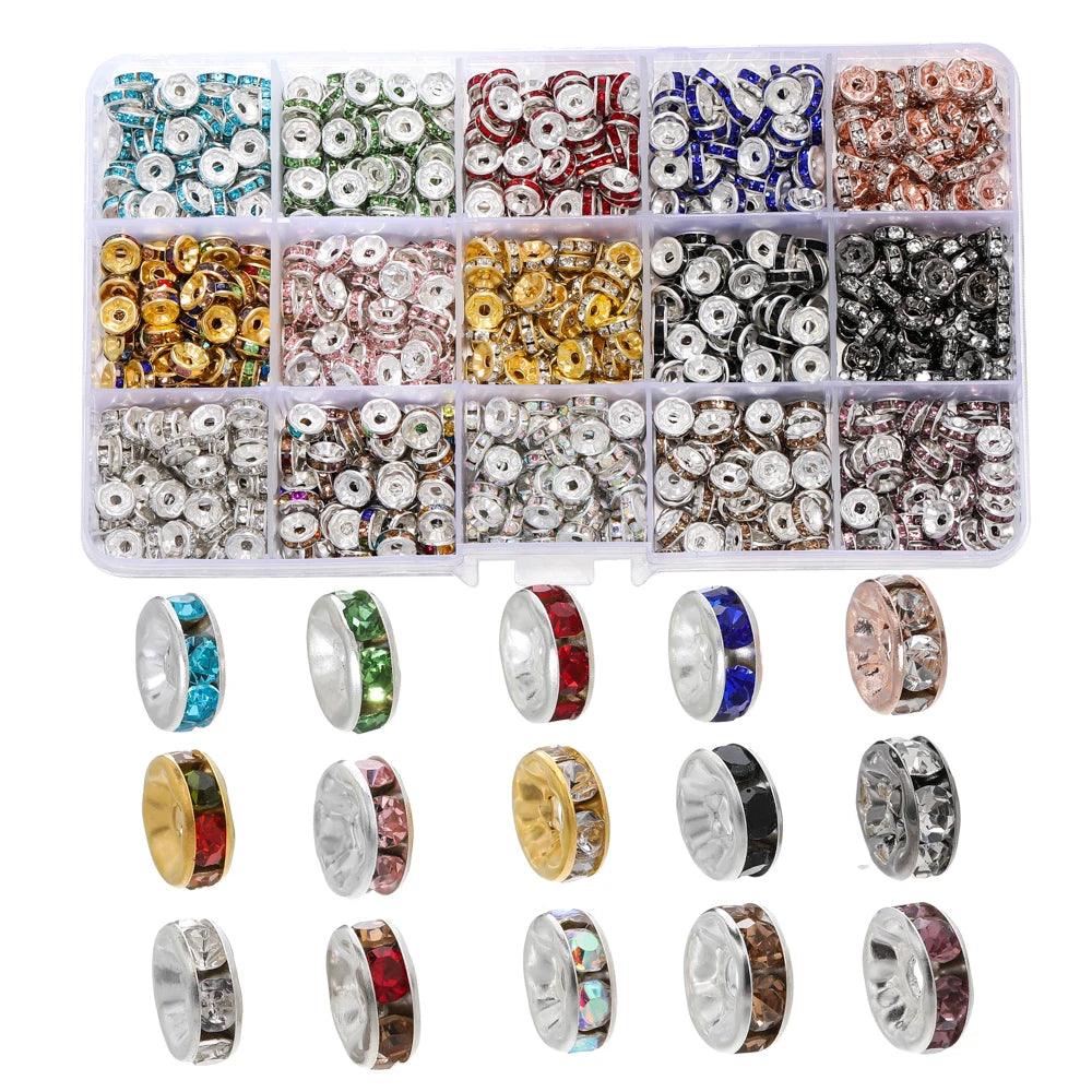 Crystal Rondelle Beads for Jewelry Making – 6mm & 8mm Spacer Beads