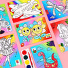 A collection of colorful DIY cartoon coloring painting kits featuring various characters and designs for kids.