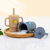 Silicone Baby Sippy Cup with Straw and Handles