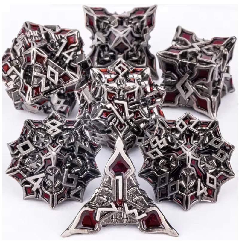 Metal Polyhedral Dice Set for Tabletop RPGs