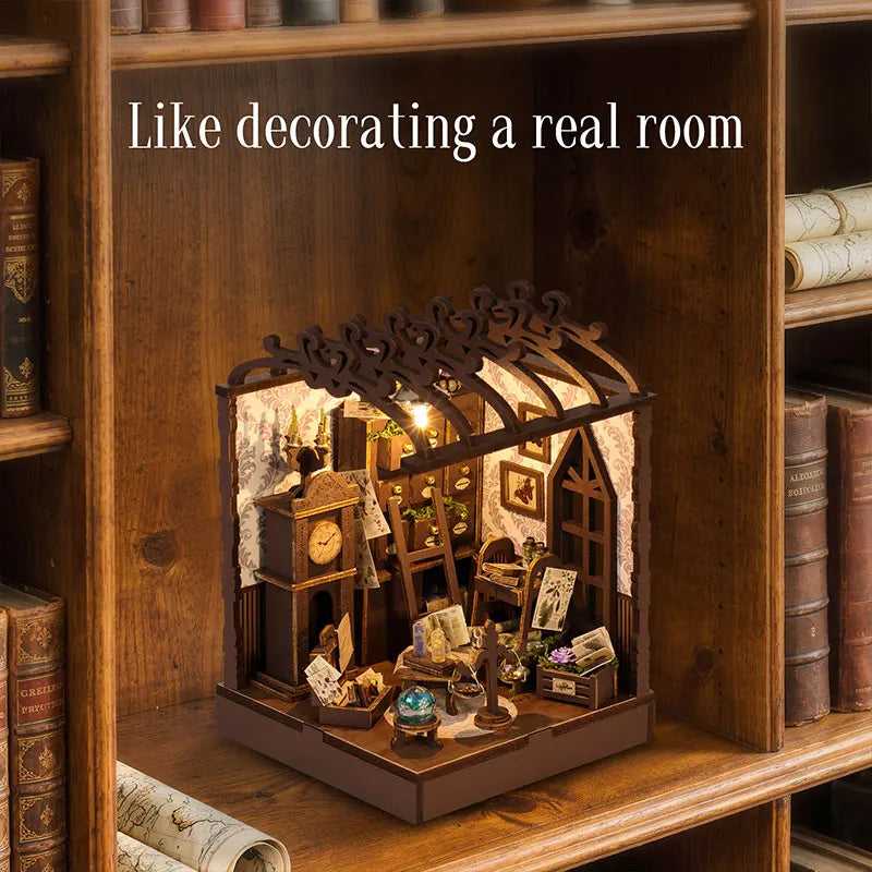 DIY Wooden Miniature House Kit with LED Lighting