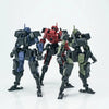 A set of five 1/18 scale FENRIR A6 Assault Type Mecha model kits in various dark and red colors.
