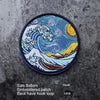 3D Embroidered Surfing Wave Patch with Octopus Design