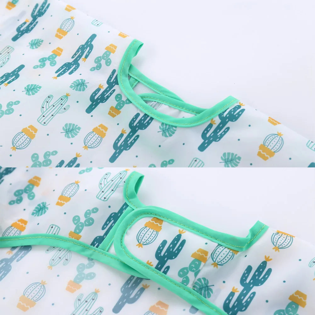 Waterproof Long-Sleeve Baby Bib with Art Smock Design