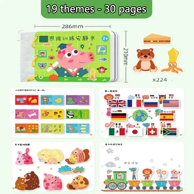 Montessori Quiet Book for Toddlers - Interactive Learning Busy Book