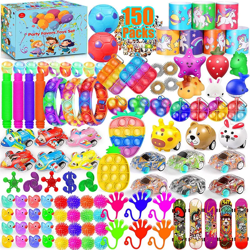 Party Favor Assortment with Snap Bracelets and Fidget Toys