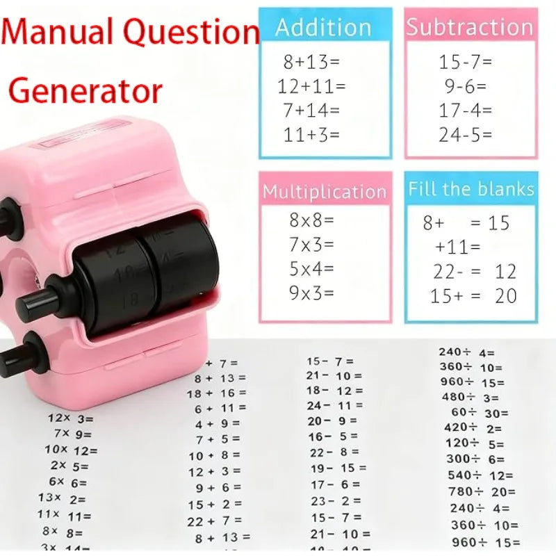 4-in-1 Math Roller Stamp for Addition, Subtraction, Multiplication & Division