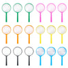 A collection of various sized and colored magnifying glasses for kids