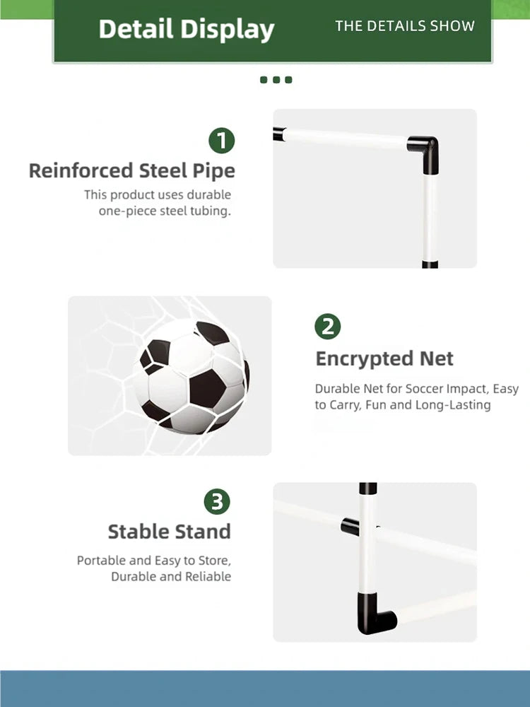 Foldable Soccer Goal Set with Ball and Pump