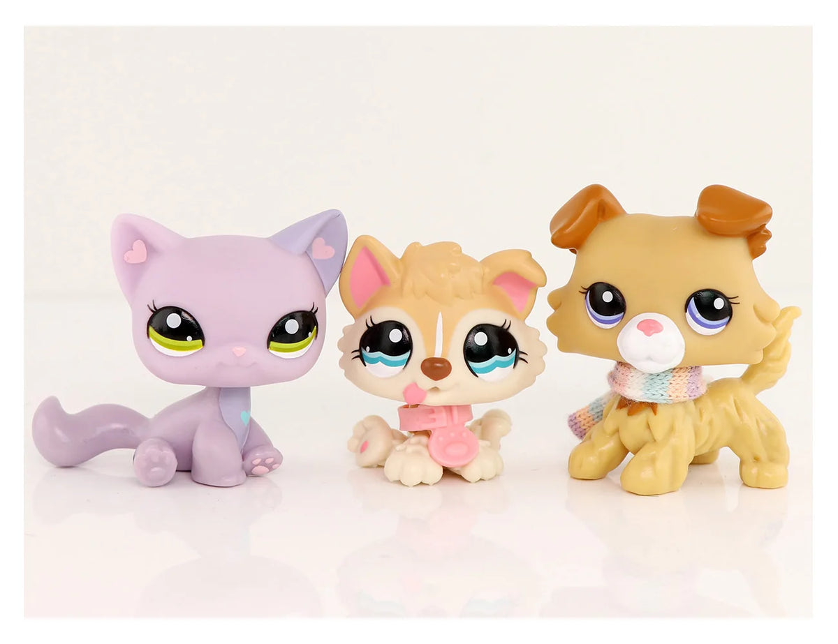 Realistic Mini Animal Figurine Set - Dogs, Cats & Fox