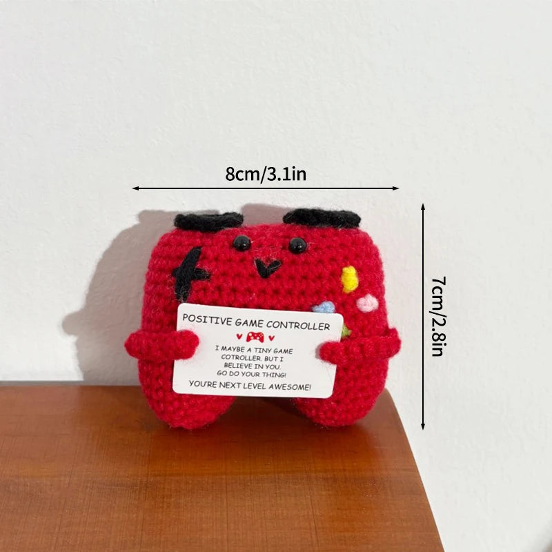 Handmade Crochet Positive Doll with Hugging Card