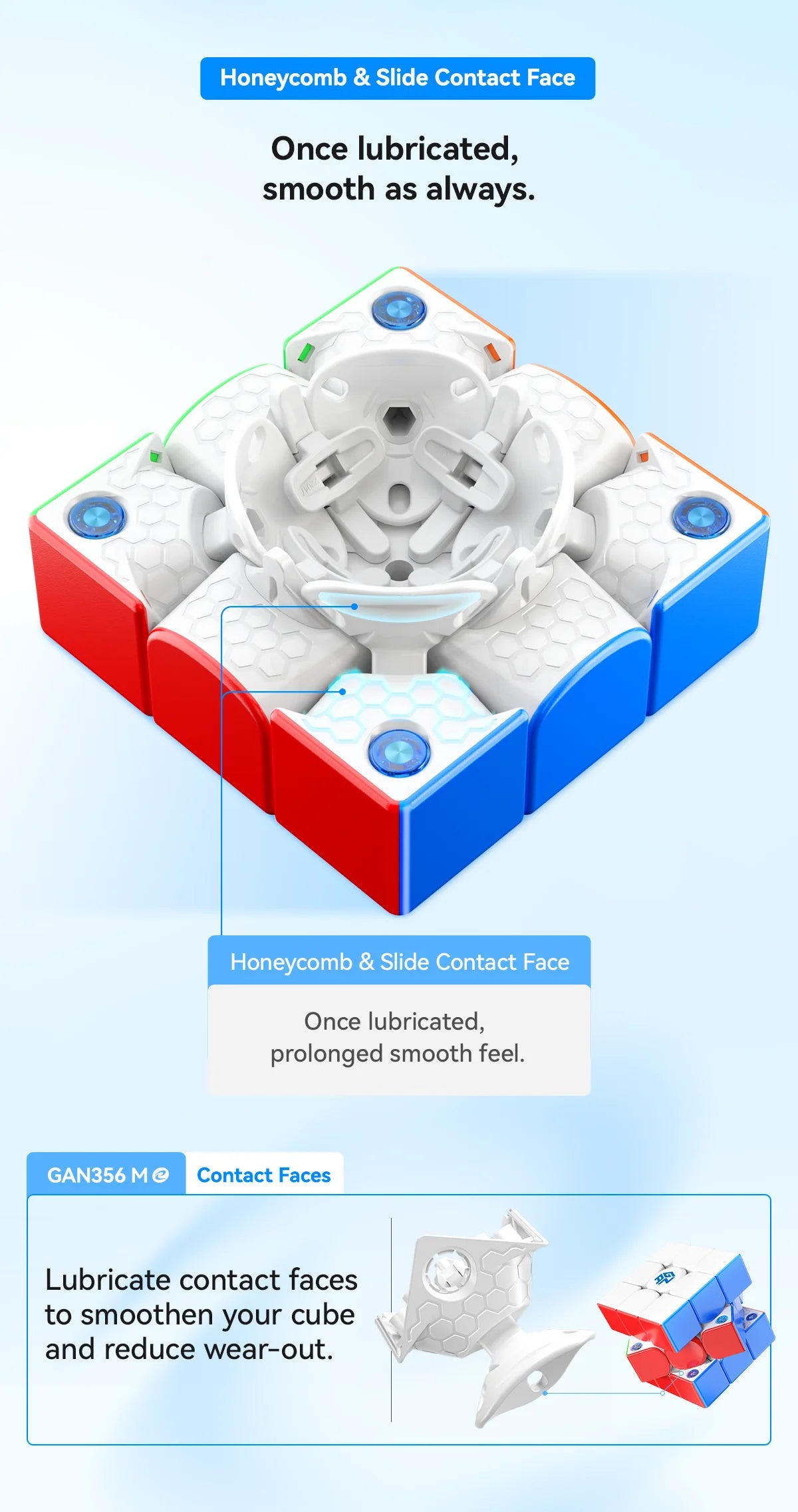 GAN 356 ME Magnetic Speed Cube – Stickerless 3x3 Puzzle