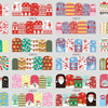 A collection of festive Christmas themed nail art stickers featuring various patterns, colors, and seasonal designs.