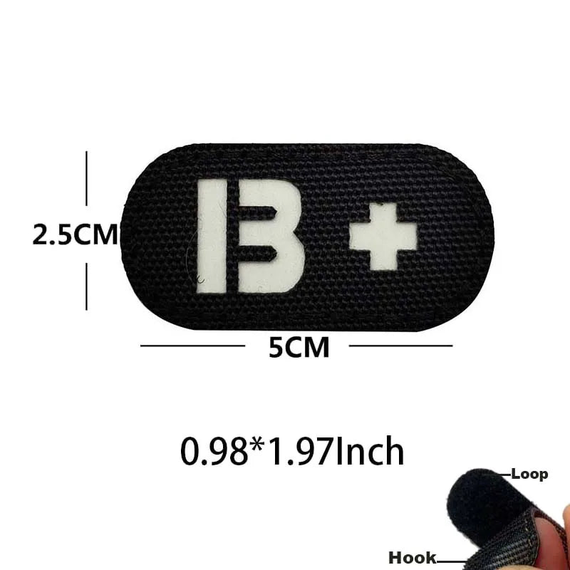 Blood Type Tactical Patches with Glow-in-the-Dark Design