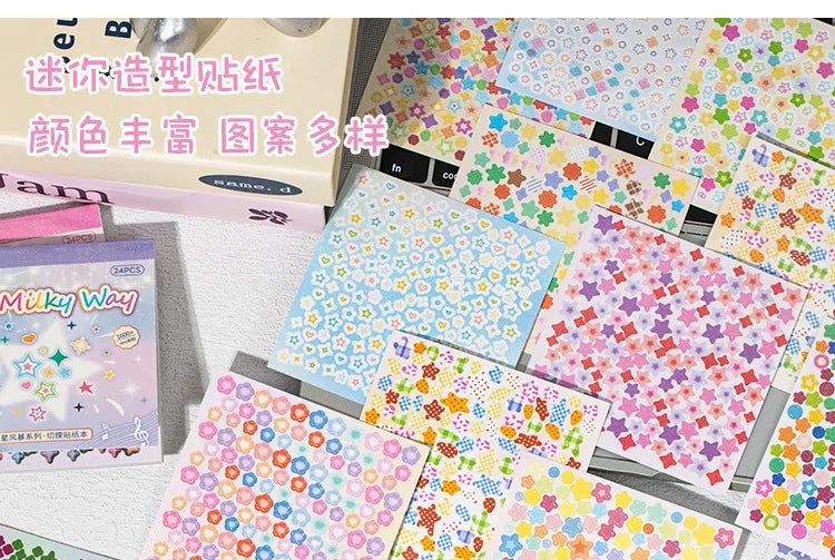 A collection of colorful star-themed deco cut film stickers for scrapbooking and DIY crafts.