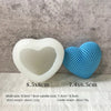White and blue silicone heart molds for DIY crafts with corresponding candle weights