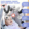 Un ensemble de sonnettes et de miroirs en forme d'animaux mignons pour les bébés à saisir et explorer