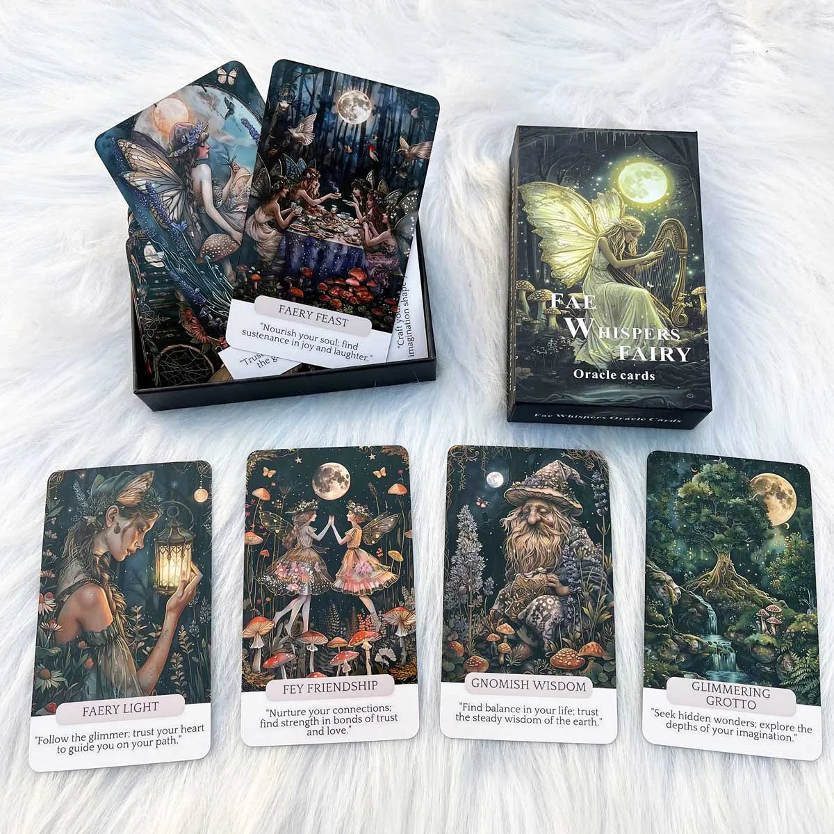 Fae Whispers Oracle Card Deck - 54 Enchanting Cards for Spiritual Guidance
