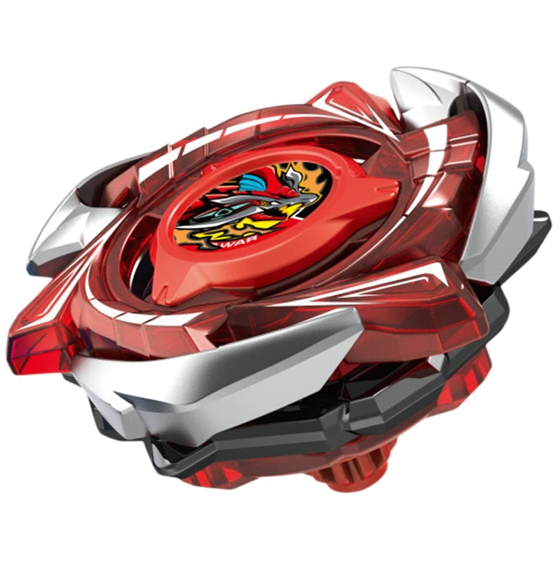 Top rouge et argent avec un dragon effréné.