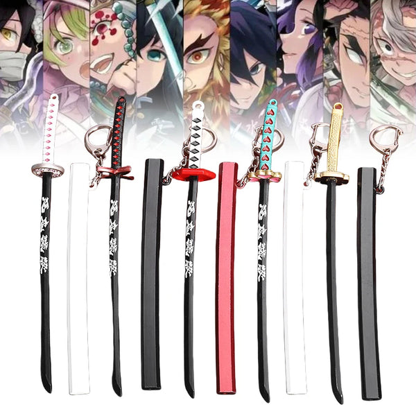 Metal Demon Slayer Katana Replica – Tanjiro Inspired Mini Samurai Sword
