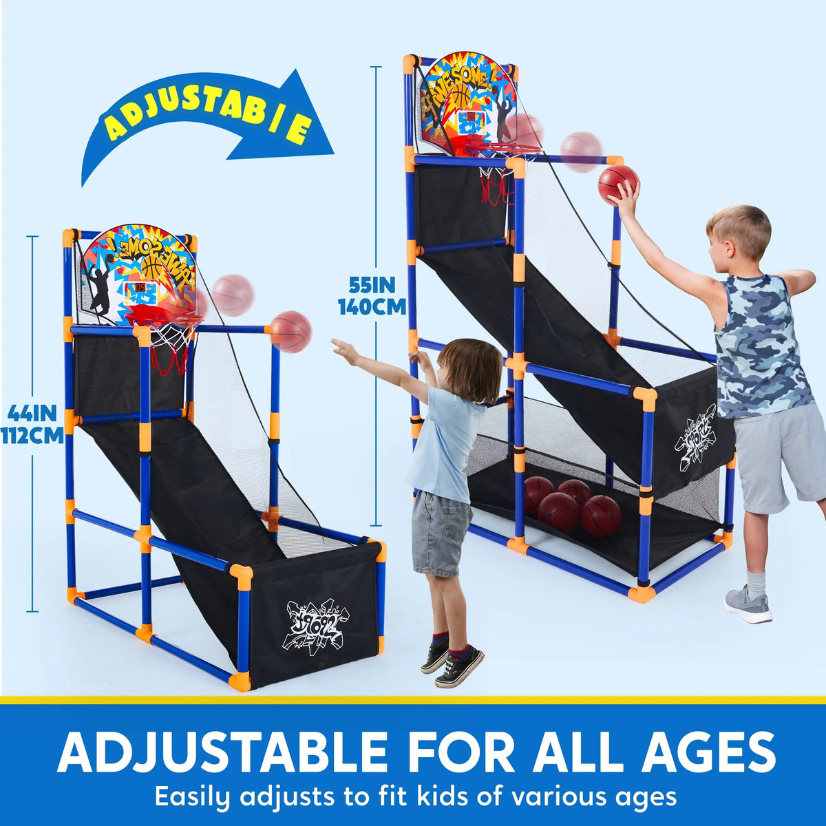 LED Scoreboard Basketball Arcade Game with Adjustable Height