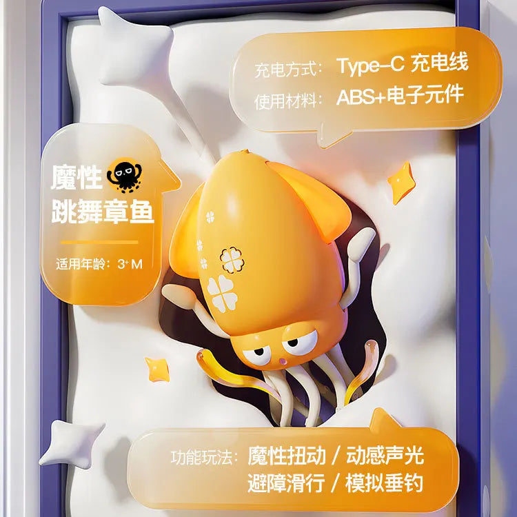 Interactive Dancing Octopus Toy with Music & LED Lights