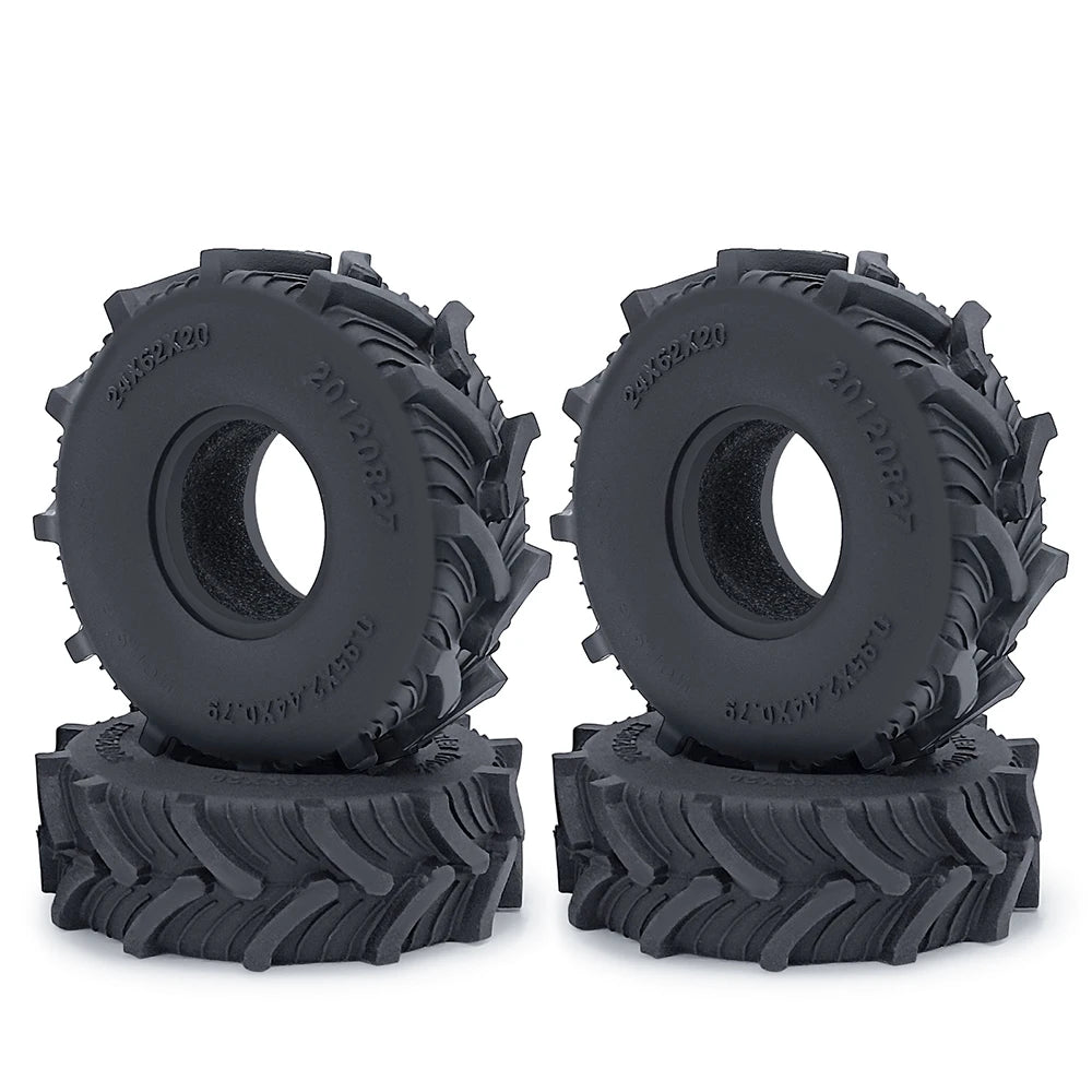 1.0" Mud Terrain Tires for 1/18 & 1/24 RC Crawlers (4-Pack)