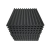 A stack of black acoustic foam panels used for soundproofing and noise reduction.