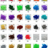 A grid of 22 colorful fuse beads in various shades including pink, red, yellow, green, blue, and purple for craft projects