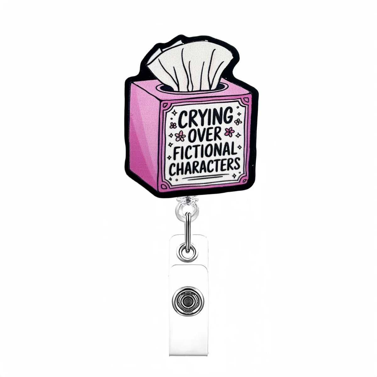 Shiny Acrylic Retractable Badge Reel with Alligator Clip