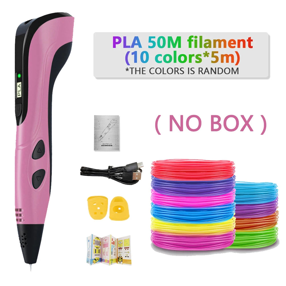 3D Printing Pen with LCD Display and PLA Filament for Kids