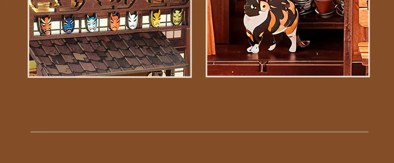 DIY Wooden Miniature Japanese Tavern Model Kit with LED Lighting